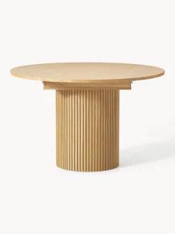 Mesas De Comedor|Mesas De Comedor>Westwing Collection Mesa de comedor extensible acanalada Filo, 120 - 160 x 75 cm Madera de roble lacada