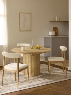 Mesas De Comedor|Mesas De Comedor>Westwing Collection Mesa de comedor extensible acanalada Filo, 120 - 160 x 75 cm Madera de roble lacada