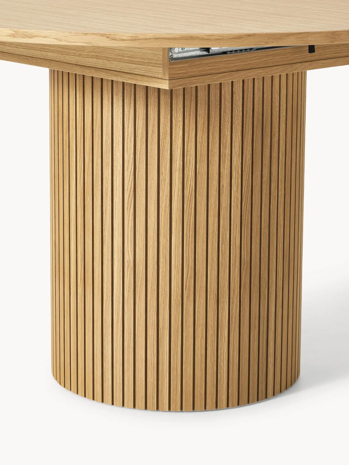 Mesas De Comedor|Mesas De Comedor>Westwing Collection Mesa de comedor extensible acanalada Filo, 120 - 160 x 75 cm Madera de roble lacada