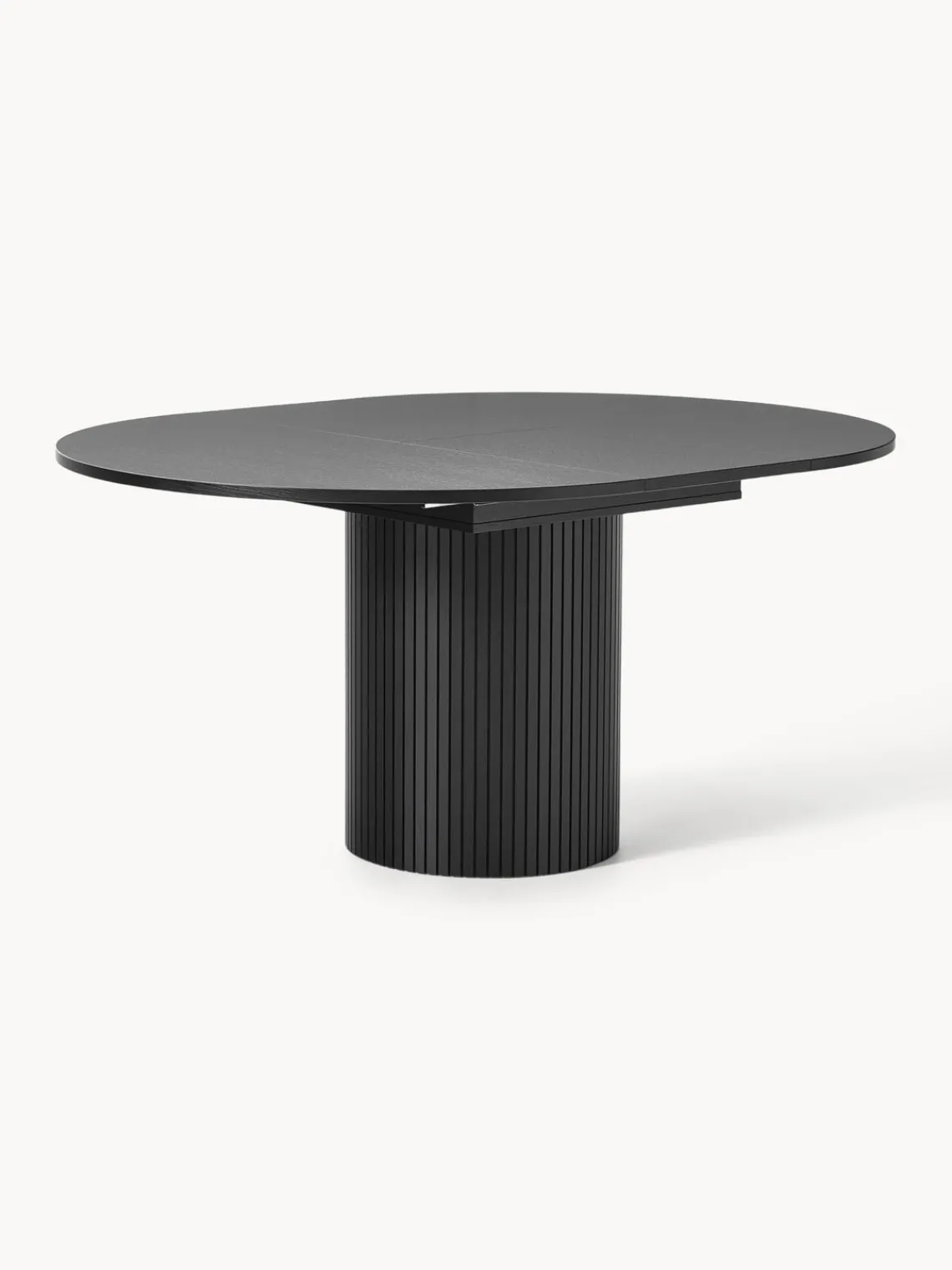 Mesas De Comedor|Mesas De Comedor>Westwing Collection Mesa de comedor extensible acanalada Filo, 120 - 160 x 75 cm Madera de roble lacada en negro