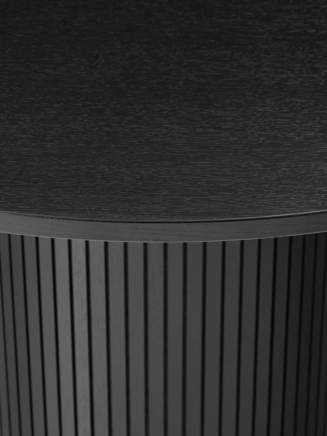 Mesas De Comedor|Mesas De Comedor>Westwing Collection Mesa de comedor extensible acanalada Filo, 120 - 160 x 75 cm Madera de roble lacada en negro