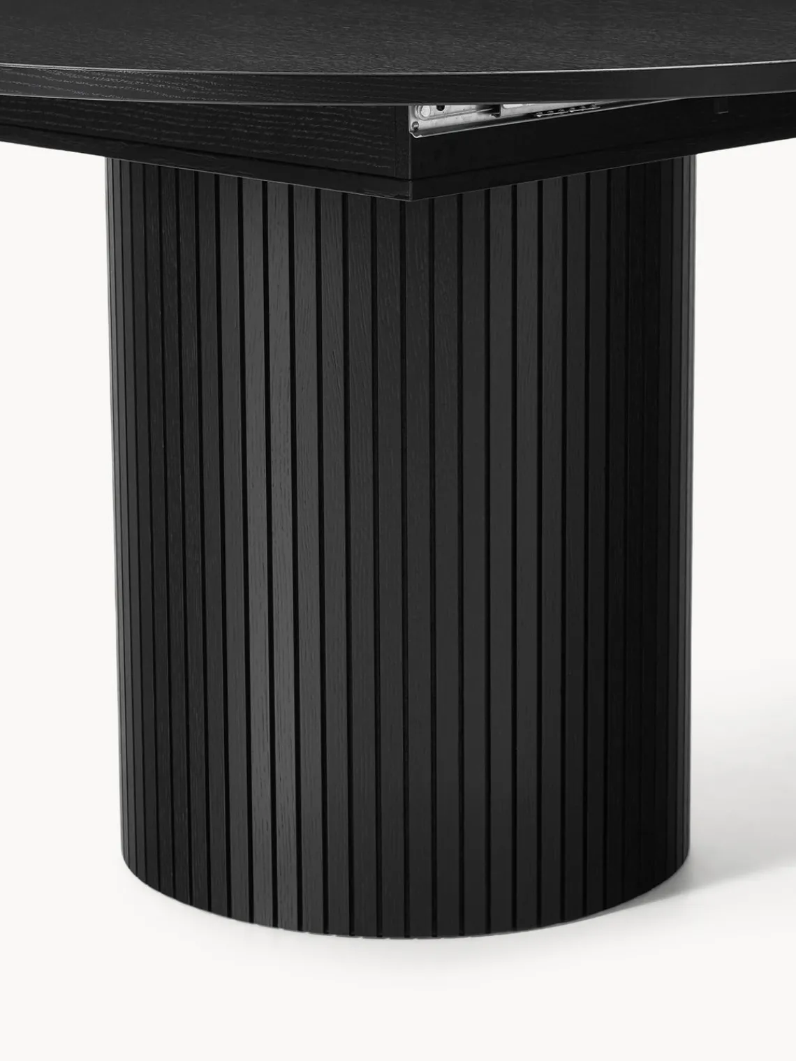 Mesas De Comedor|Mesas De Comedor>Westwing Collection Mesa de comedor extensible acanalada Filo, 120 - 160 x 75 cm Madera de roble lacada en negro