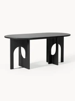 Mesas De Comedor|Mesas De Comedor>Westwing Collection Mesa de comedor ovalada Apollo, tamaños diferentes Madera de roble lacada en negro