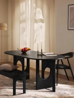 Mesas De Comedor|Mesas De Comedor>Westwing Collection Mesa de comedor ovalada Apollo, tamaños diferentes Madera de roble lacada en negro