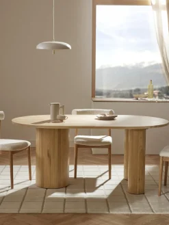 Outlet Mesa de comedor ovalada de madera de roble Dunia, tamaños diferentes Mesas De Comedor|Mesas De Comedor