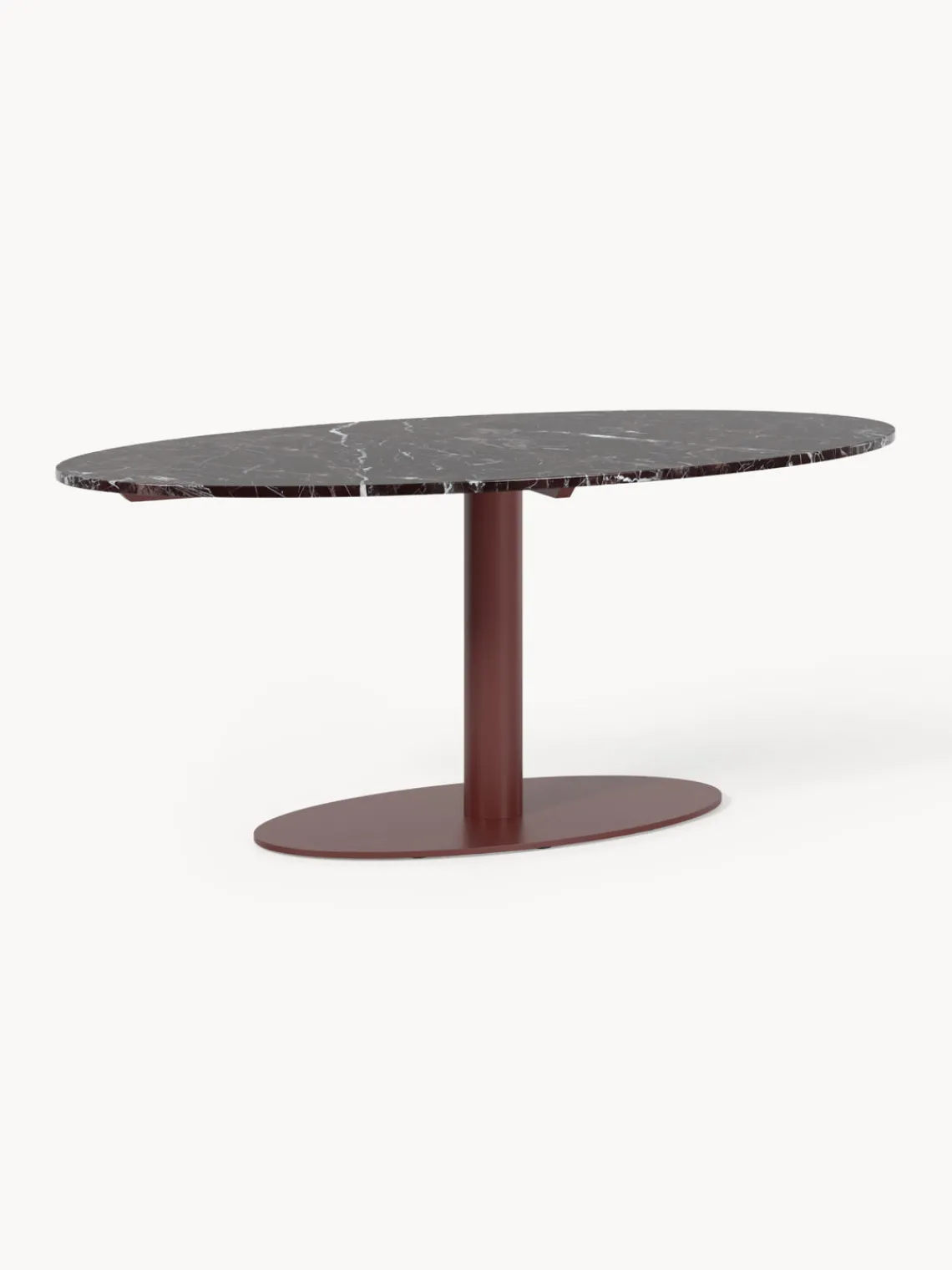 Mesas De Comedor|Mesas De Comedor>Westwing Collection Mesa de comedor ovalada de mármol Miley, tamaños diferentes Rojo vino veteado