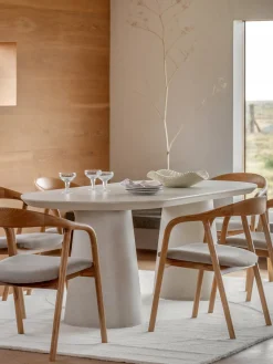 Mesas De Comedor|Mesas De Comedor> Mesa de comedor ovalada Pedra, 200 x 90 cm Gris claro