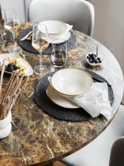 Mesa de comedor redonda Amble con tablero en look mármol, Ø 110 cm Mesas De Comedor|Mesas De Comedor