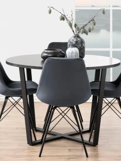 Clearance Mesa de comedor redonda Amble con tablero en look mármol, Ø 110 cm Mesas De Comedor|Mesas De Comedor