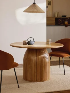 Hot Mesa de comedor redonda con estructura estriada Nelly, tamaños diferentes Mesas De Comedor|Mesas De Comedor