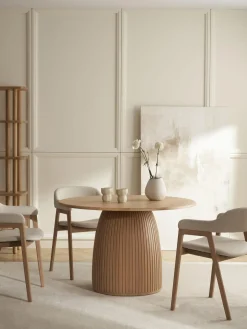 Hot Mesa de comedor redonda con estructura estriada Nelly, tamaños diferentes Mesas De Comedor|Mesas De Comedor