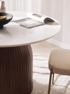 Discount Mesa de comedor redonda con tablero de mármol Nelly, tamaños diferentes Mesas De Comedor|Mesas De Comedor