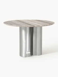 Mesas De Comedor|Mesas De Comedor>Westwing Collection Mesa de comedor redonda con tablero de mármol Noam Mármol beige claro