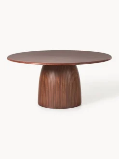 Mesas De Comedor|Mesas De Comedor>Westwing Collection Mesa de comedor redonda con estructura estriada Nelly, tamaños diferentes Madera de roble oscura