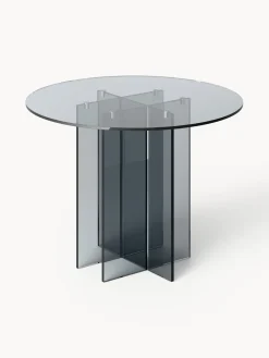 Mesas De Comedor|Mesas De Comedor>Westwing Collection Mesa de comedor redonda de vidrio Anouk, tamaños diferentes Gris transparente