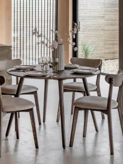 New Mesa de comedor redonda de madera de roble Hatfield, Ø 110 cm Mesas De Comedor|Mesas De Comedor