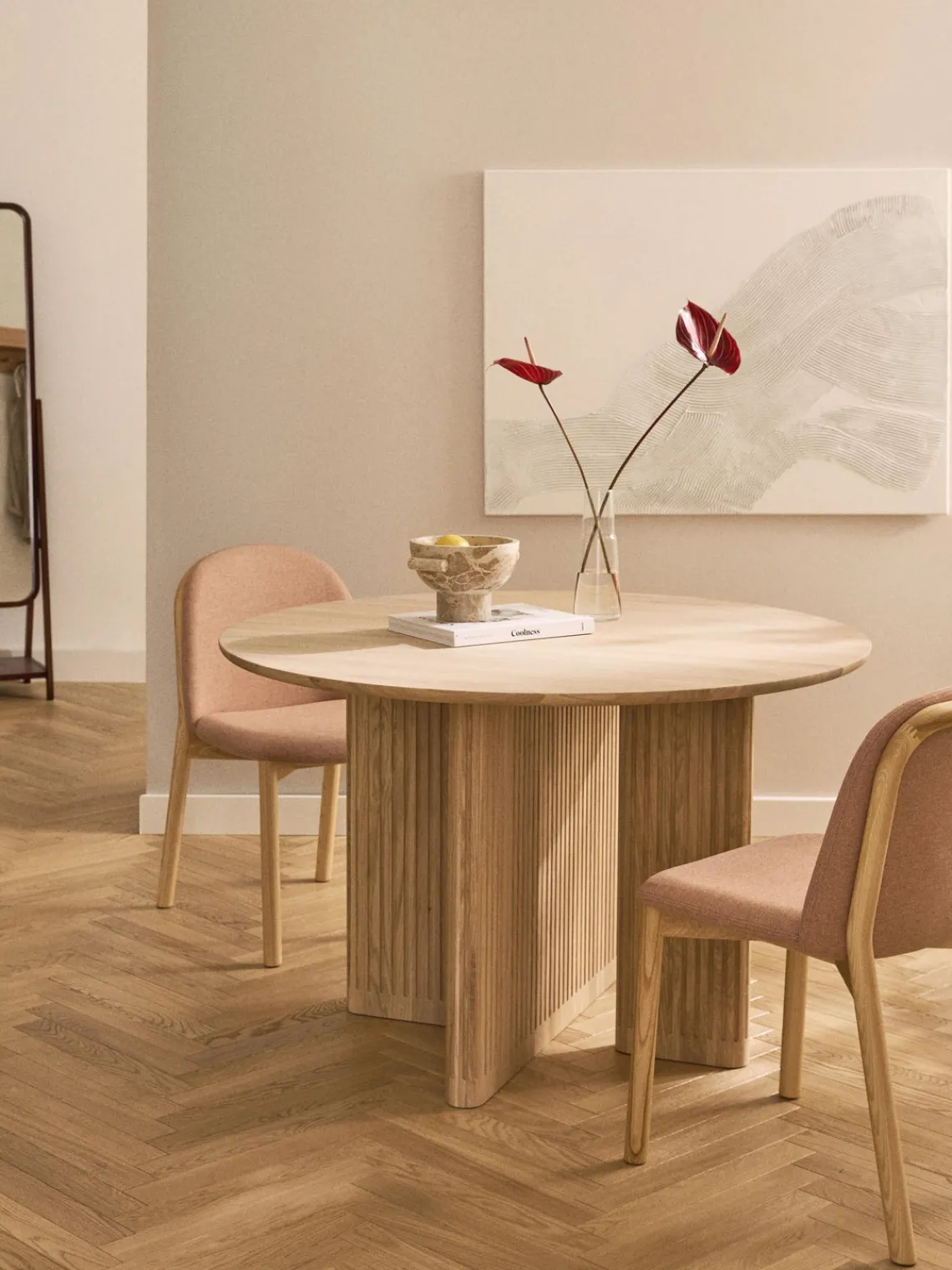 Mesas De Comedor|Mesas De Comedor>Westwing Collection Mesa de comedor redonda de madera de roble Jolka, tamaños diferentes Madera de roble lacada