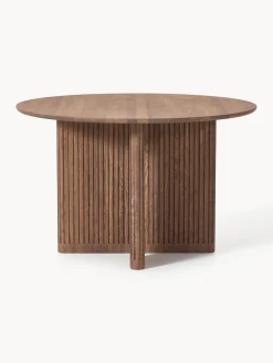 Mesas De Comedor|Mesas De Comedor></noscript>Westwing Collection Mesa de comedor redonda de madera de roble Jolka, tamaños diferentes Madera de roble lacada en marrón oscuro