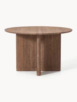 Mesas De Comedor|Mesas De Comedor></noscript>Westwing Collection Mesa de comedor redonda de madera de roble Jolka, tamaños diferentes Madera de roble lacada en marrón oscuro