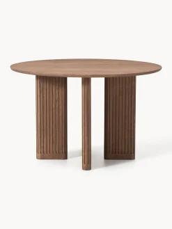Mesas De Comedor|Mesas De Comedor></noscript>Westwing Collection Mesa de comedor redonda de madera de roble Jolka, tamaños diferentes Madera de roble lacada en marrón oscuro