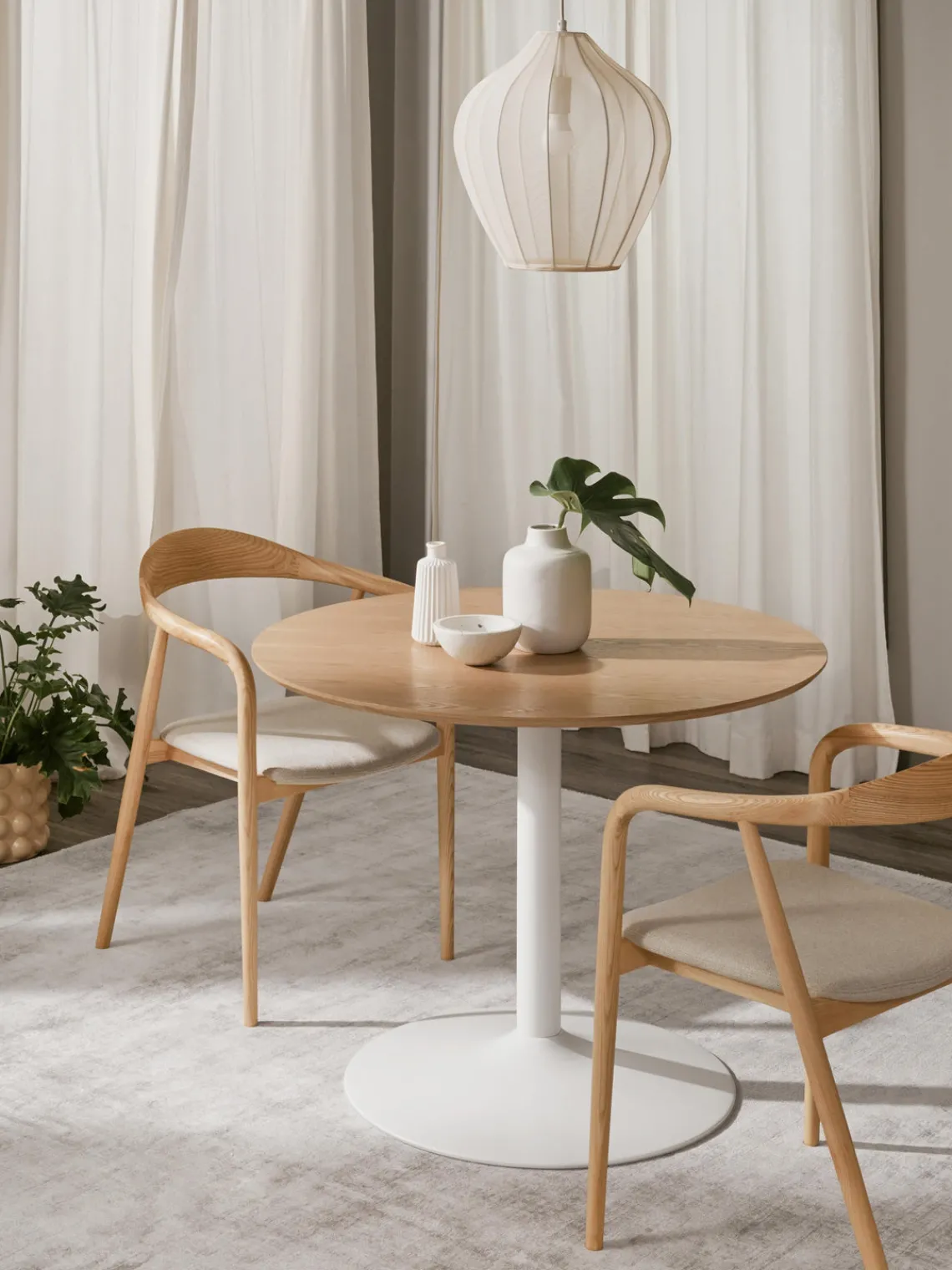 Mesas De Comedor|Mesas De Comedor>Westwing Collection Mesa de comedor redonda Menorca, tamaños diferentes Madera de fresno, blanco