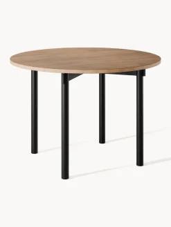 Mesas De Comedor|Mesas De Comedor>Westwing Collection Mesa de comedor redonda Mavi, tamaños diferentes Madera de roble, negro