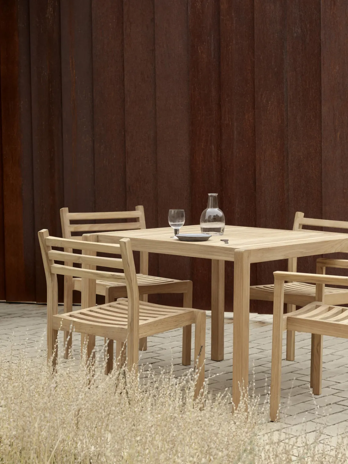 Mesas De Jardín|Mesas De JardíN>Carl Hansen & Søn Mesa de jardín de madera de teca AH901, 100 x 99 cm