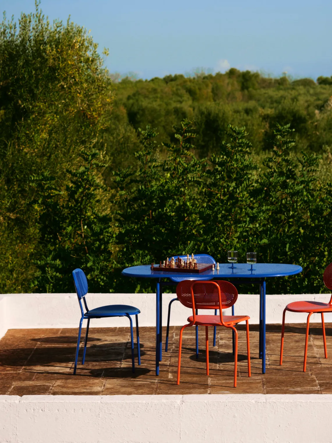 Mesas De Jardín|Mesas De JardíN>Westwing Collection Mesa de jardín ovalada Kumi, tamaños diferentes Azul real