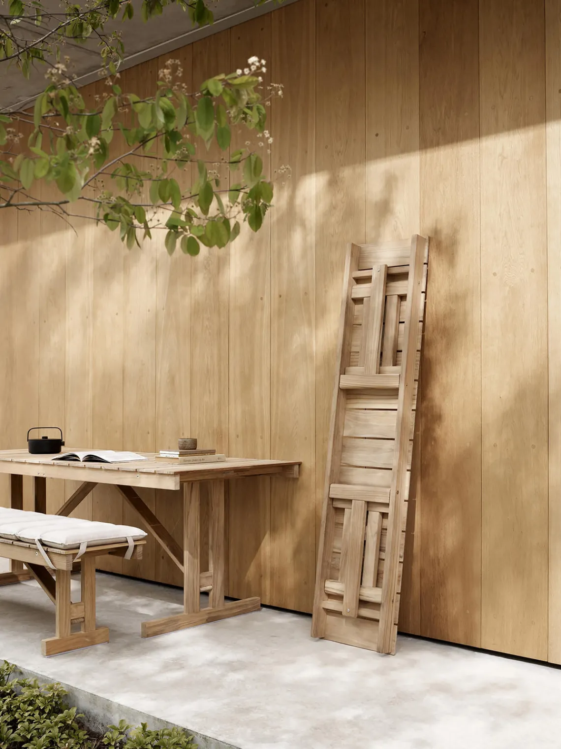 Mesas De Jardín|Mesas De JardíN>Carl Hansen & Søn Mesa de jardín plegable de madera de teca BM1771, 195 x78 cm