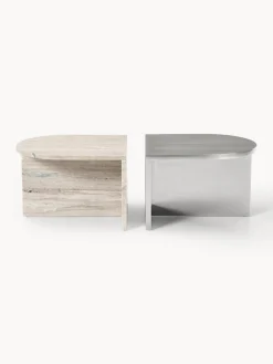 Mesas De Centro|Mesas De Centro>Westwing Collection Mesas de centro ovaladas de metal y mármol Leander, 2 uds.