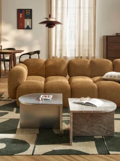 Mesas De Centro|Mesas De Centro>Westwing Collection Mesas de centro ovaladas de metal y mármol Leander, 2 uds.