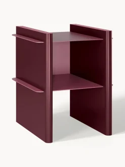 Mesitas De Noche|Mesitas De Noche>Westwing Collection Mesilla de noche con elementos de metal Rami Rosa, color vino