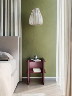 Mesitas De Noche|Mesitas De Noche>Westwing Collection Mesilla de noche con elementos de metal Rami Rosa, color vino