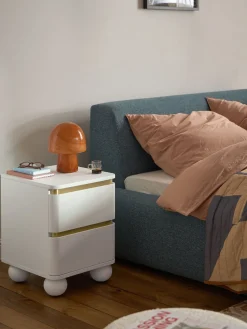 Mesitas De Noche|Mesitas De Noche>Westwing Collection Mesilla de noche con patas esféricas Bumba Blanco