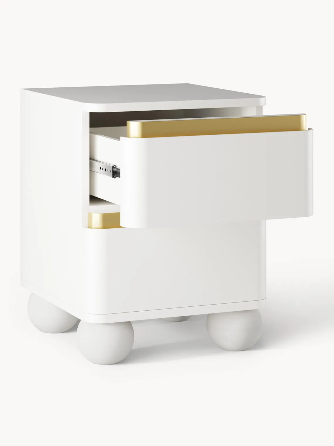 Mesitas De Noche|Mesitas De Noche>Westwing Collection Mesilla de noche con patas esféricas Bumba Blanco