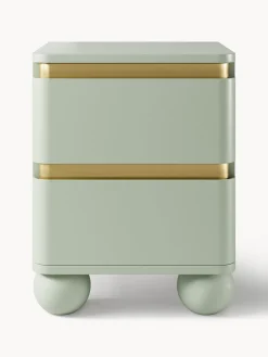 Mesitas De Noche|Mesitas De Noche>Westwing Collection Mesilla de noche con patas esféricas Bumba Verde salvia