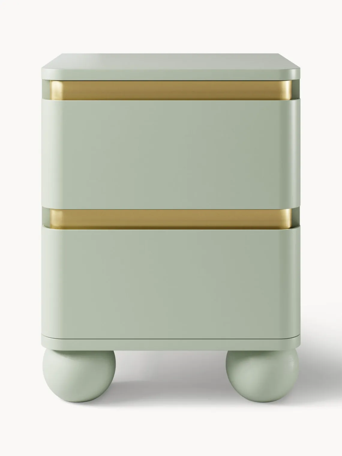 Mesitas De Noche|Mesitas De Noche>Westwing Collection Mesilla de noche con patas esféricas Bumba Verde salvia