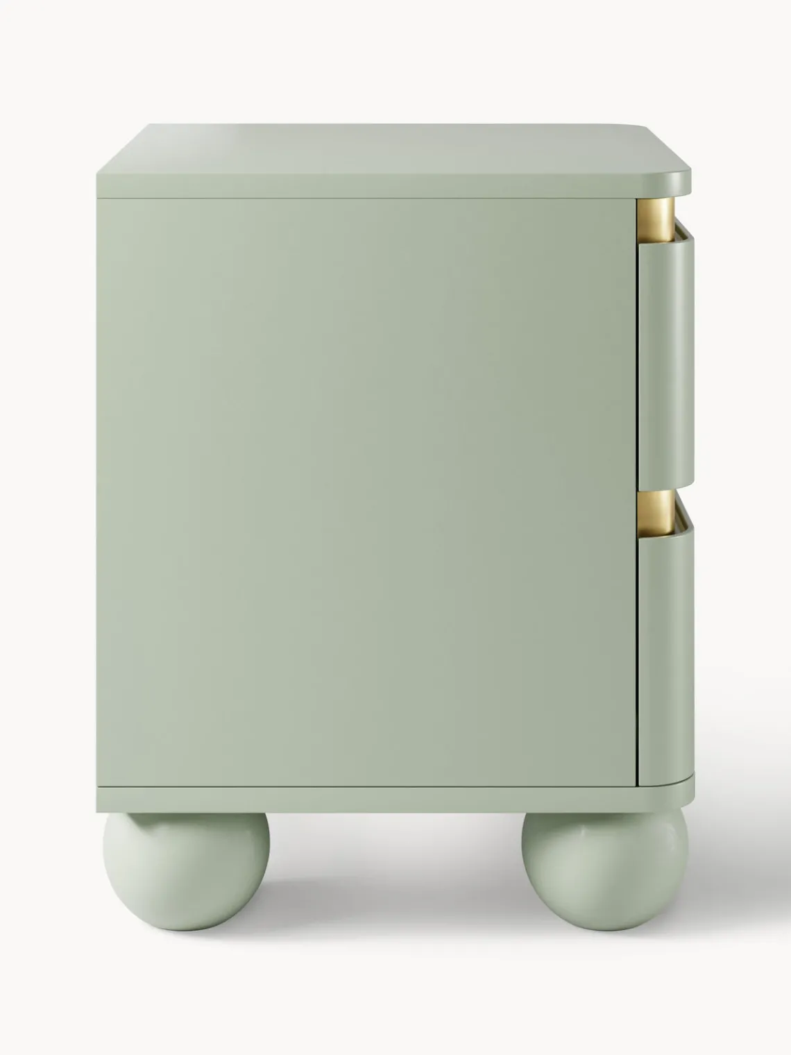 Mesitas De Noche|Mesitas De Noche>Westwing Collection Mesilla de noche con patas esféricas Bumba Verde salvia