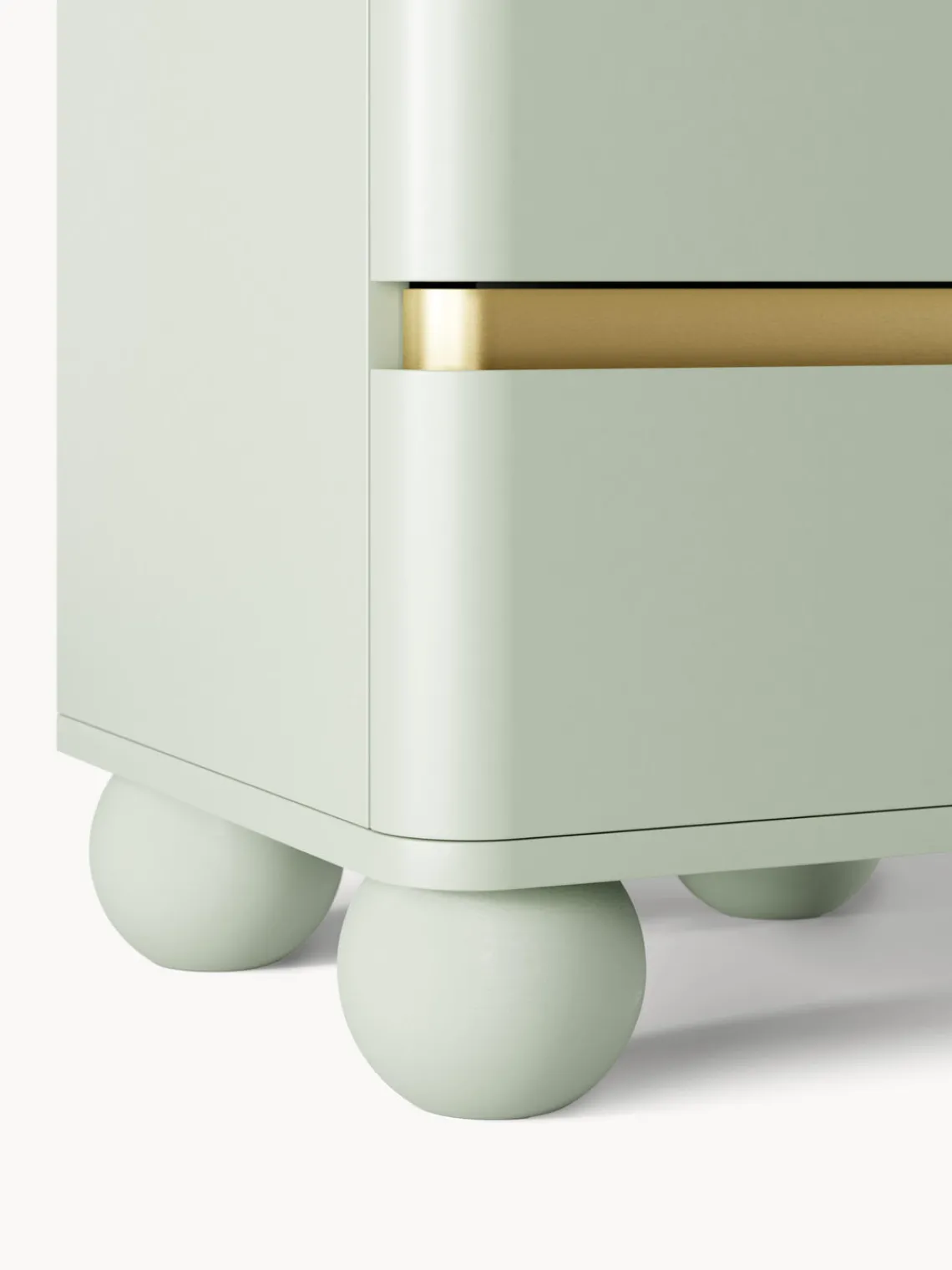 Mesitas De Noche|Mesitas De Noche>Westwing Collection Mesilla de noche con patas esféricas Bumba Verde salvia