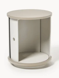 Mesitas De Noche|Mesitas De Noche>Westwing Collection Mesilla de noche con puerta corredera Svea Gris claro, beige