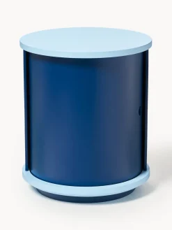 Mesitas De Noche|Mesitas De Noche>Westwing Collection Mesilla de noche con puerta corredera Svea Azul claro, azul