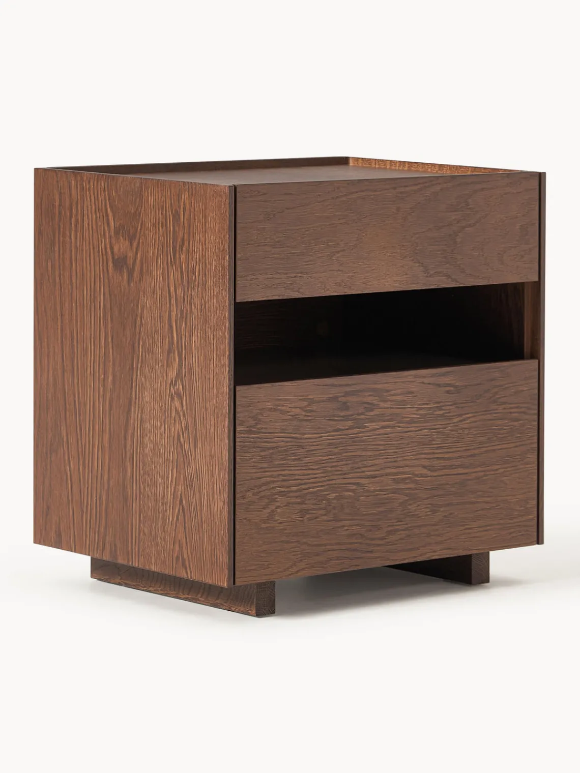 Mesitas De Noche|Mesitas De Noche>Westwing Collection Mesilla de noche de madera Larsen Madera de roble lacada en marrón oscuro