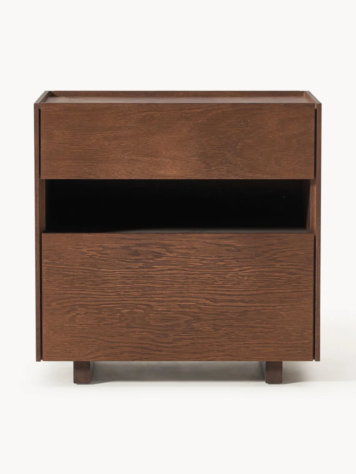 Mesitas De Noche|Mesitas De Noche>Westwing Collection Mesilla de noche de madera Larsen Madera de roble lacada en marrón oscuro