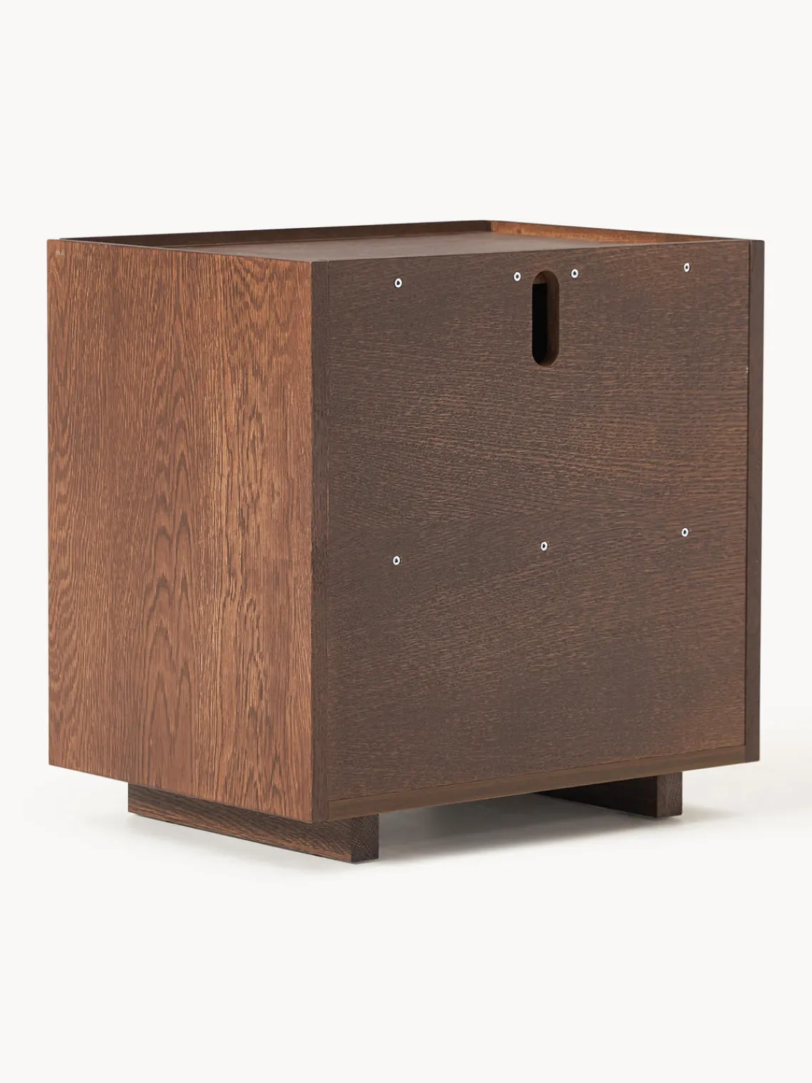 Mesitas De Noche|Mesitas De Noche>Westwing Collection Mesilla de noche de madera Larsen Madera de roble lacada en marrón oscuro