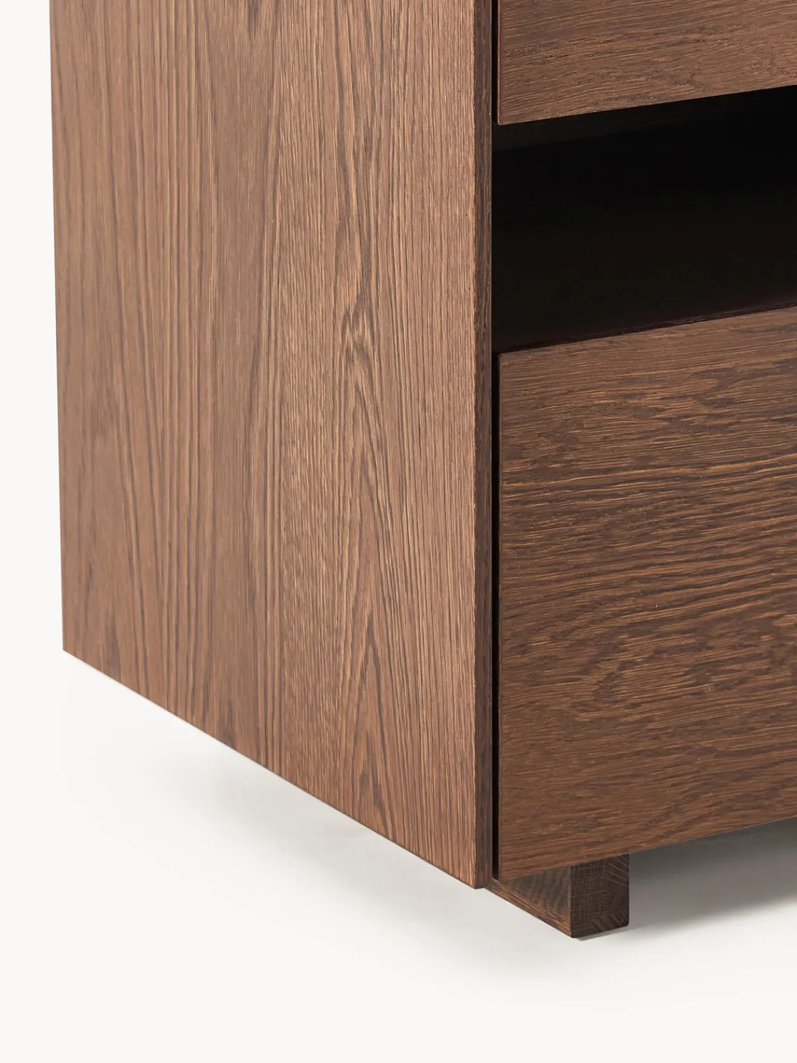 Mesitas De Noche|Mesitas De Noche>Westwing Collection Mesilla de noche de madera Larsen Madera de roble lacada en marrón oscuro