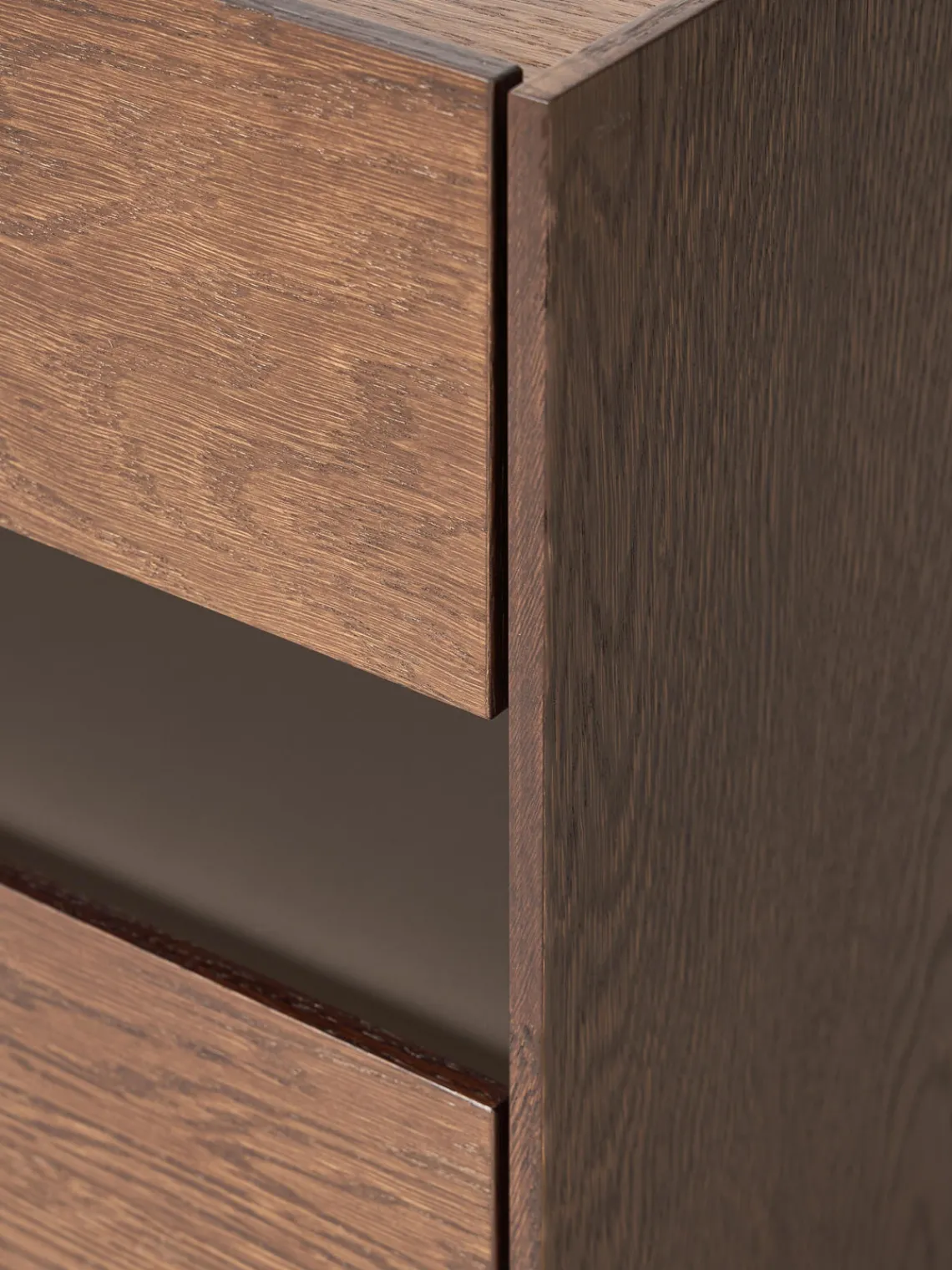 Mesitas De Noche|Mesitas De Noche>Westwing Collection Mesilla de noche de madera Larsen Madera de roble lacada en marrón oscuro