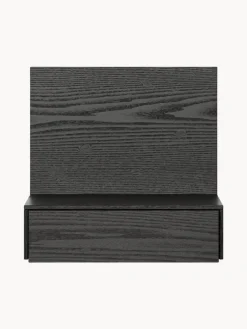 Mesitas De Noche|Mesitas De Noche>New Works Mesilla de noche de pared Tana Madera de roble lacada en negro