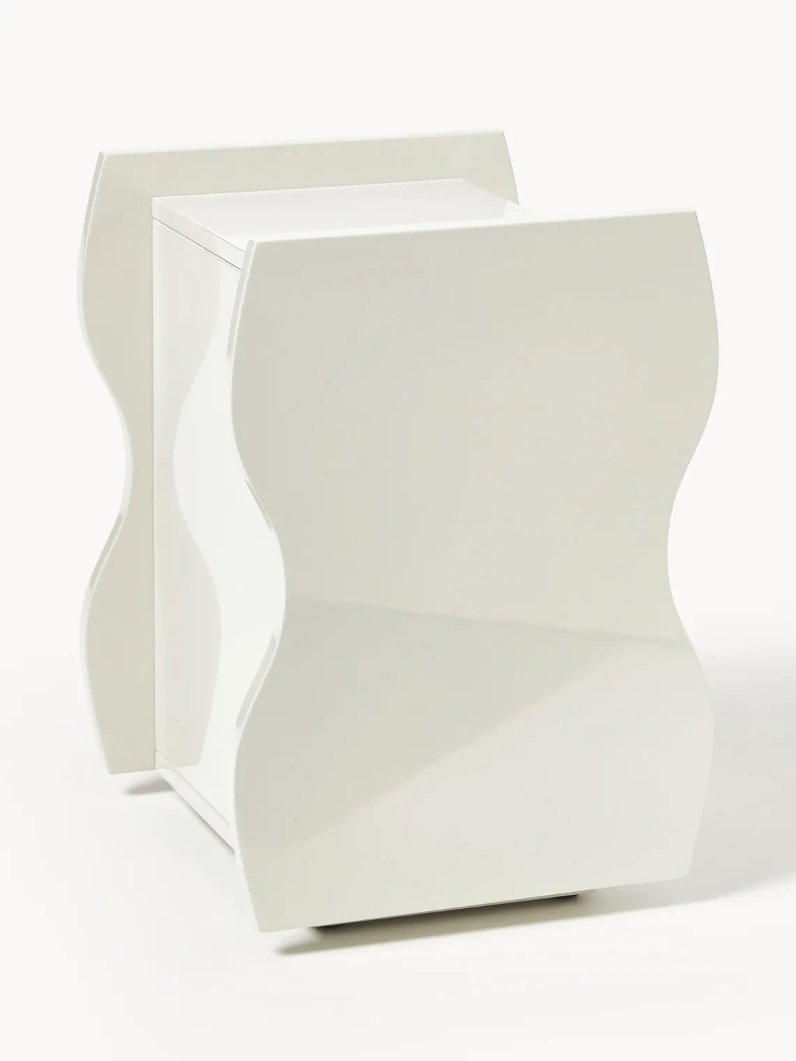 Mesitas De Noche|Mesitas De Noche>Westwing Collection Mesita de noche brillante Emina Beige claro