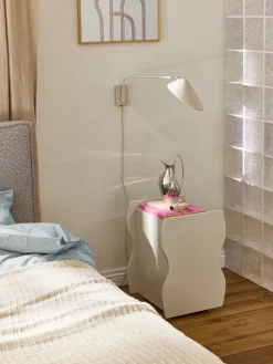 Mesitas De Noche|Mesitas De Noche>Westwing Collection Mesita de noche brillante Emina Beige claro