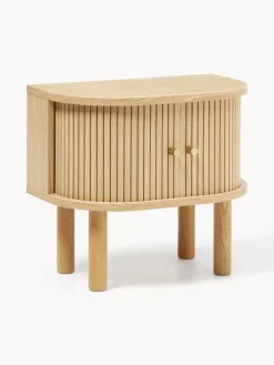 Mesitas De Noche|Mesitas De Noche>Westwing Collection Mesita de noche con frente acanalado Calary Madera de roble